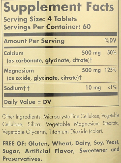 Chelated Calcium Magnesium 1:1 240 Tablets**