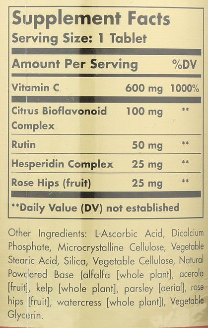 Hy-C 250 Tablets 600mg Vitamin C with 100mg Bioflavonoids