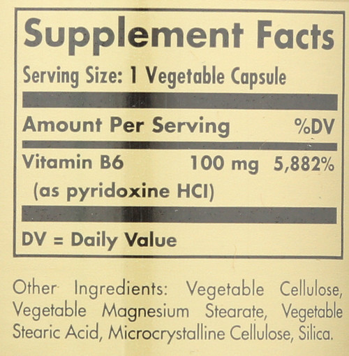 Vitamin B6 100mg 250 Vegetable Capsules