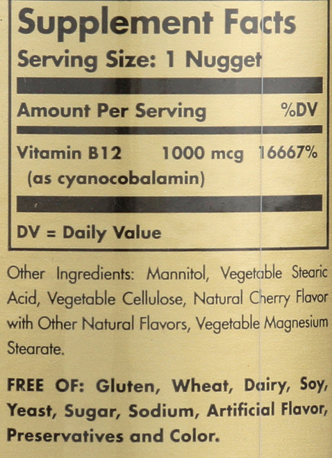 Vitamin B12 1000mcg 250 Nuggets