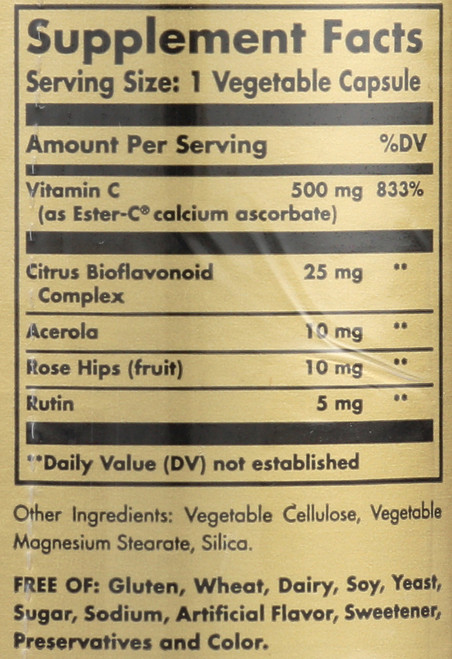 Ester-C Plus 500mg Vitamin C 50 Vegetable Capsules Ester-C Ascorbate Complex