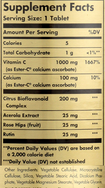 Ester-C Plus 1000mg Vitamin C 60 Tablets Ester-C Ascorbate Complex