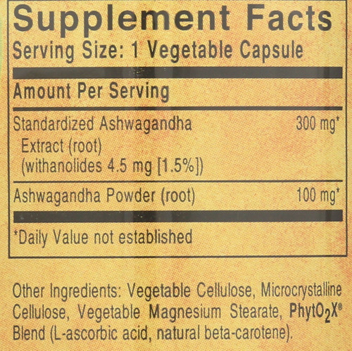 SFP Ashwagandha Root Extract 60 Vegetable Capsules