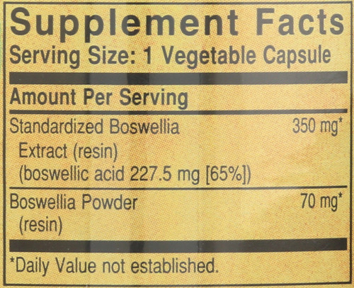 SFP Boswellia Resin Extract 60 Vegetable Capsules