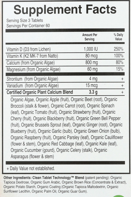 Mykind Organics Plant Calcium 180 Organic Tablets