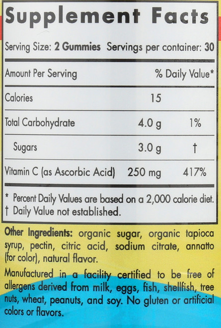 VITAMIN C GUMMIES - 250 MG VITAMIN C - 60 GUMMIES