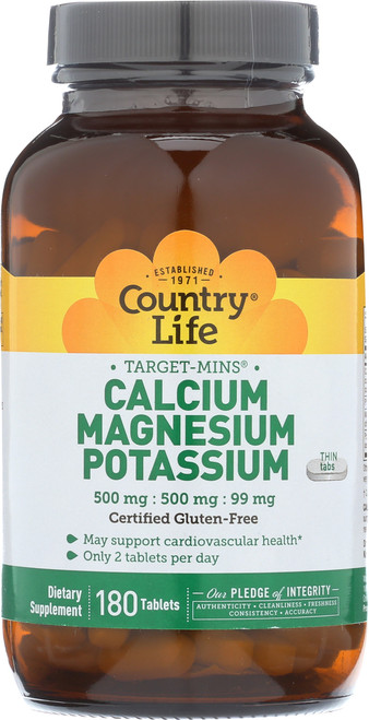Calcium Magnesium Potassium 500Mg : 500Mg : 99 Mg Target-Mins® 180 Tablets