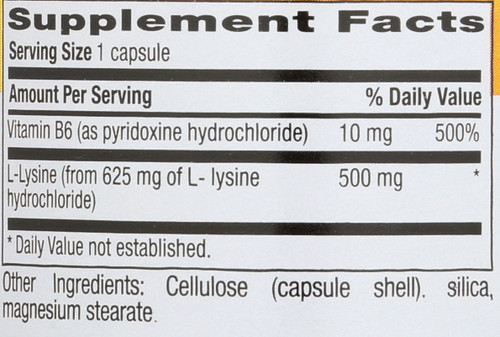 L-Lysine 500 Mg 100 Vegetarian Capsules
