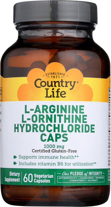 L-Arginine With B-6 1000 Mg  60 Vegetarian Capsules