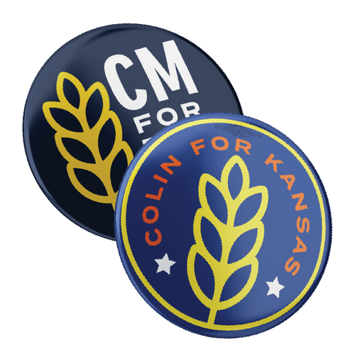 Colin for Kansas (2.25" Pin-Back Button -- Combo Pack Of Two!)