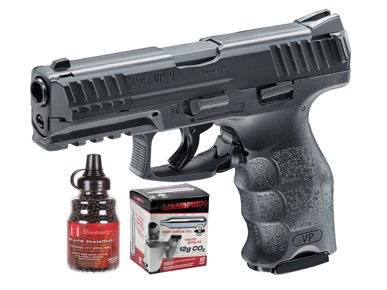 BB弾！HECKLER&KOCH セット！ Heckler & Koch VP9 CO2 BB Air Pistol Kit - Black - Hero Outdoors