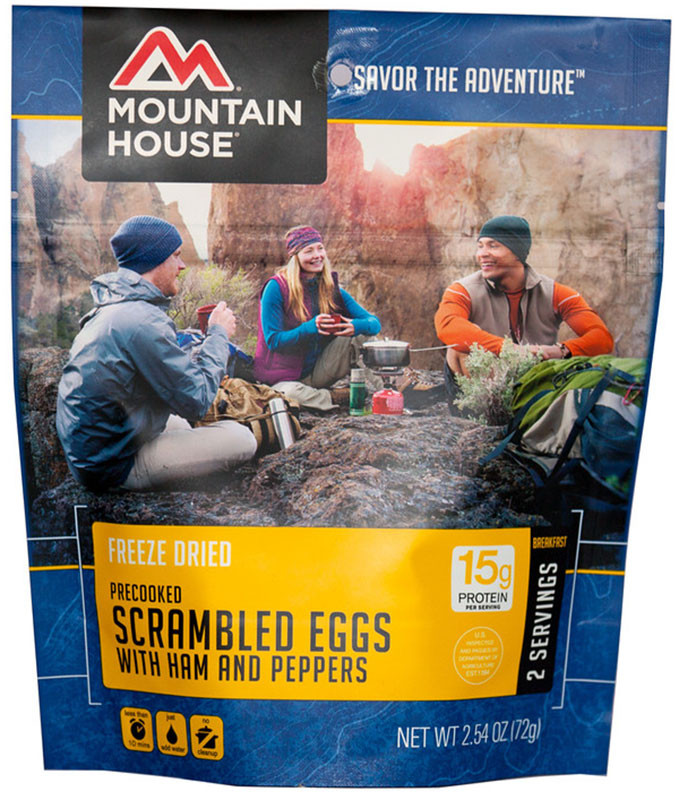 Mountain House Freeze Dried Camping Food (Menu Scrambled Eggs with Ham