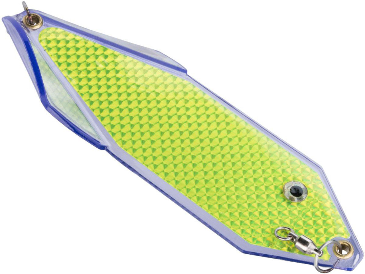 Pro-Troll SpinRay Flasher 8 Fishing Lure (Color: UV Blade w/ Chartreuse Tape)  - Hero Outdoors