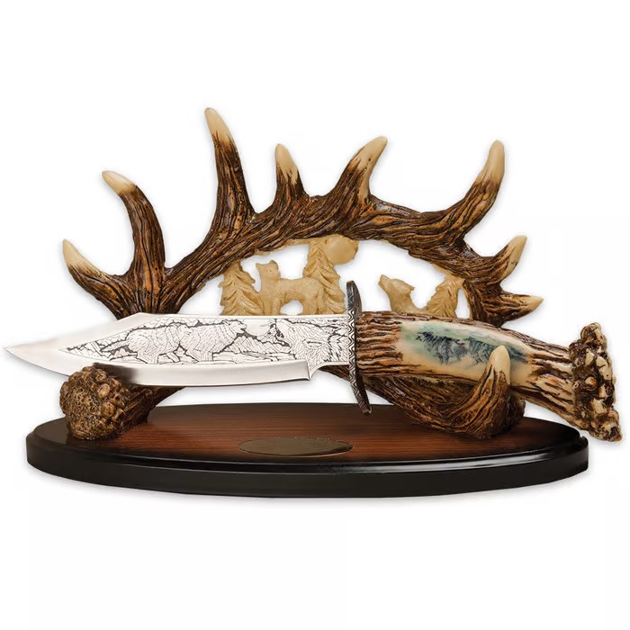Premium Western Bowie Knife with Antler Handle – 13.5
