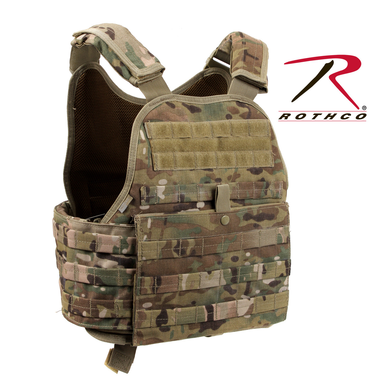 その他 Rothco Tactical Vest PALS Multicam Rothco MOLLE Plate Carrier Vest - MultiCam - Hero Outdoors