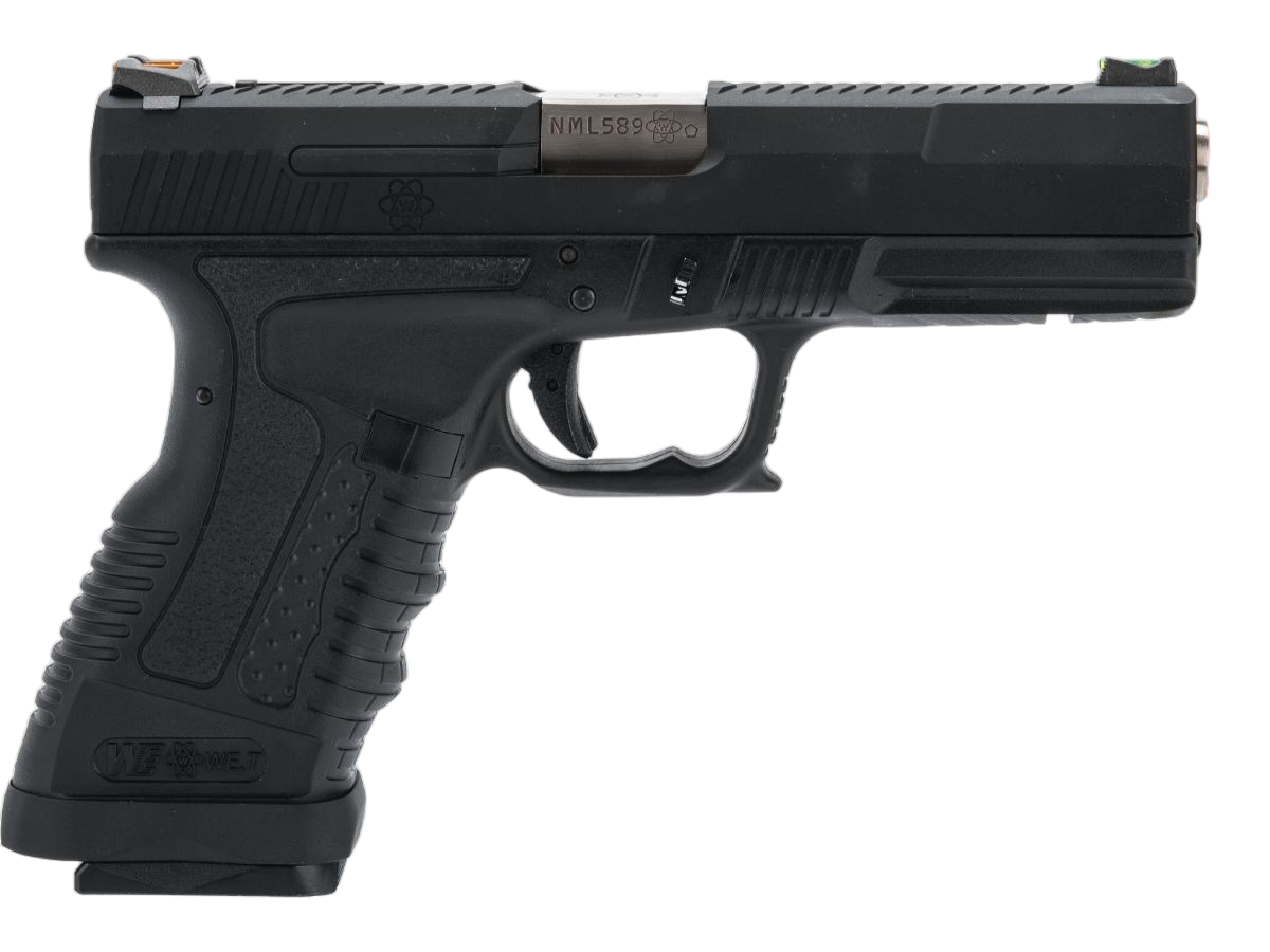 We Tech WE-Tech GP1799 T1 Gas Blowback Pistol - Black Slide / Silver Barrel ...