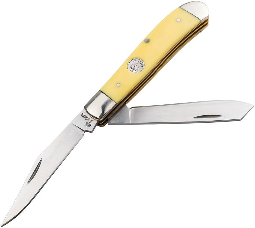 Case XX™ Smooth Yellow Delrin Mini Trapper Carbon Steel Pocket Knife 00029 main image 1