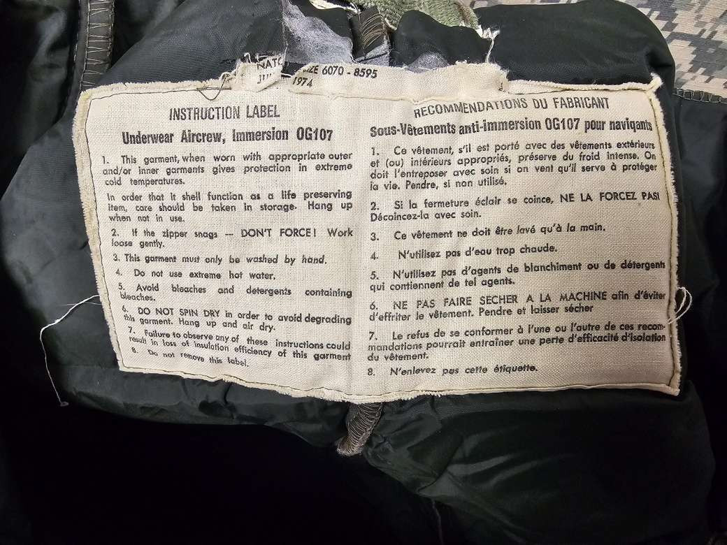 Original British military aircrew green coverall immersion MK20A protection suit