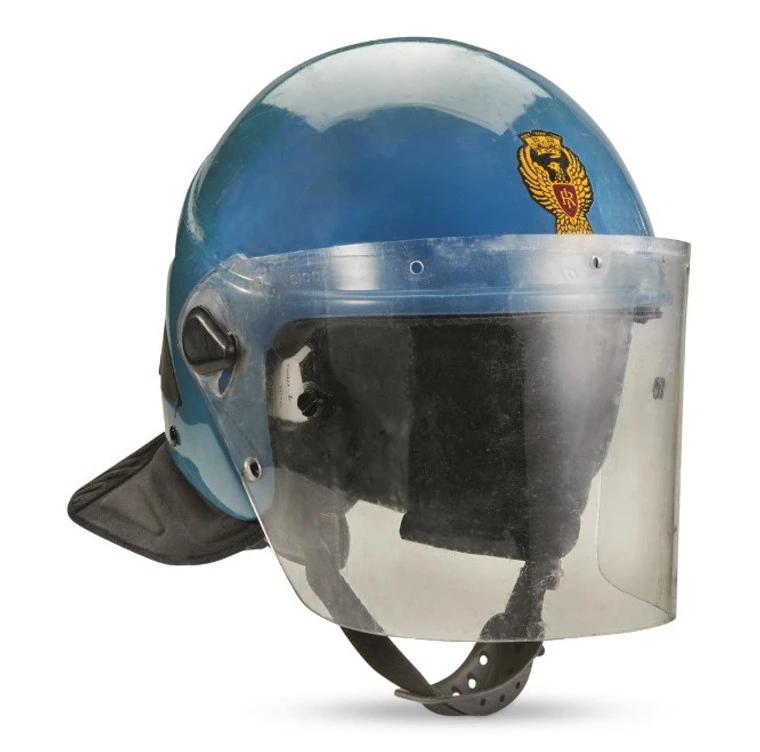 Italian Blue Police Riot Helmet W/Shield -Small - Hero Outdoors