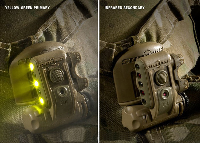 個人装備 SUREFIRE HL-1 TAN / YELLOW GREEN/IR Surefire HL-1D Helmet Light Kit for MICH Helmets Tan - Hero Outdoors