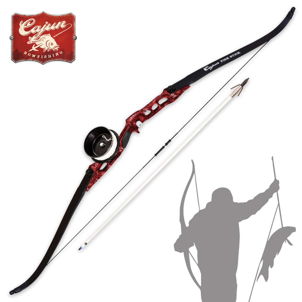 Cajun Fish Stick Take-Down Bowfishing Bow Set Includes Drum Reel