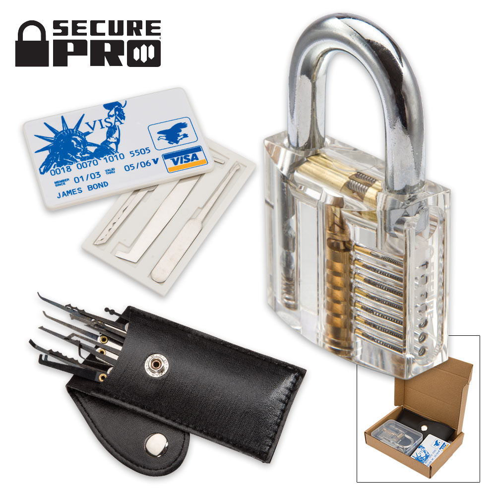 Secure Pro Practice Lock Kit With Credit Card Lock Pick Set - Hero