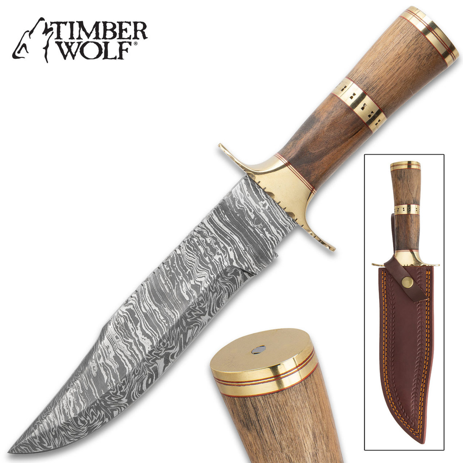 Timber Wolf Tutankhamun Fixed Blade Knife w/Sheath