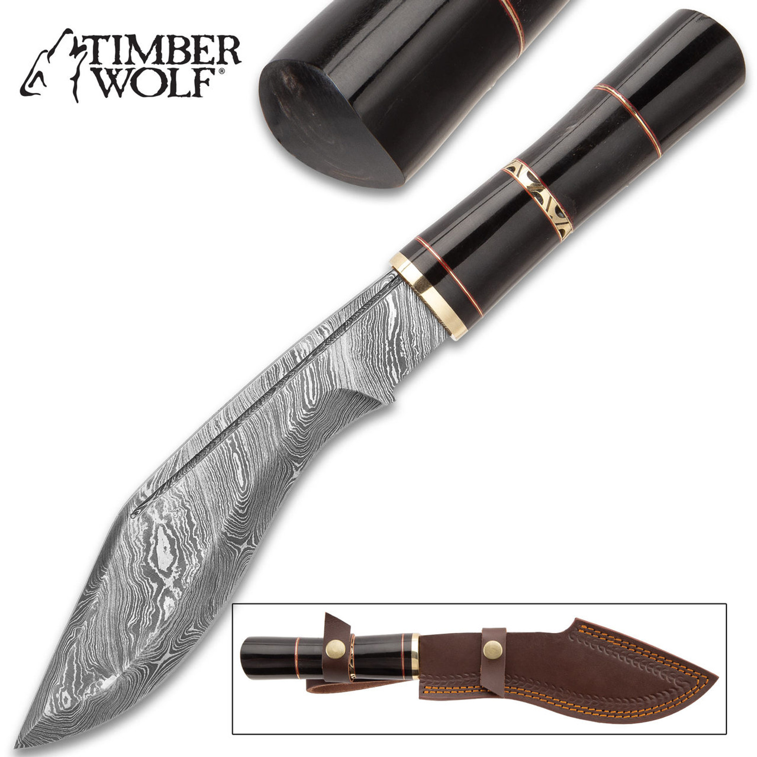 Buy Timber Wolf Elite Damascus & Bone Dagger Knife | CAESARS