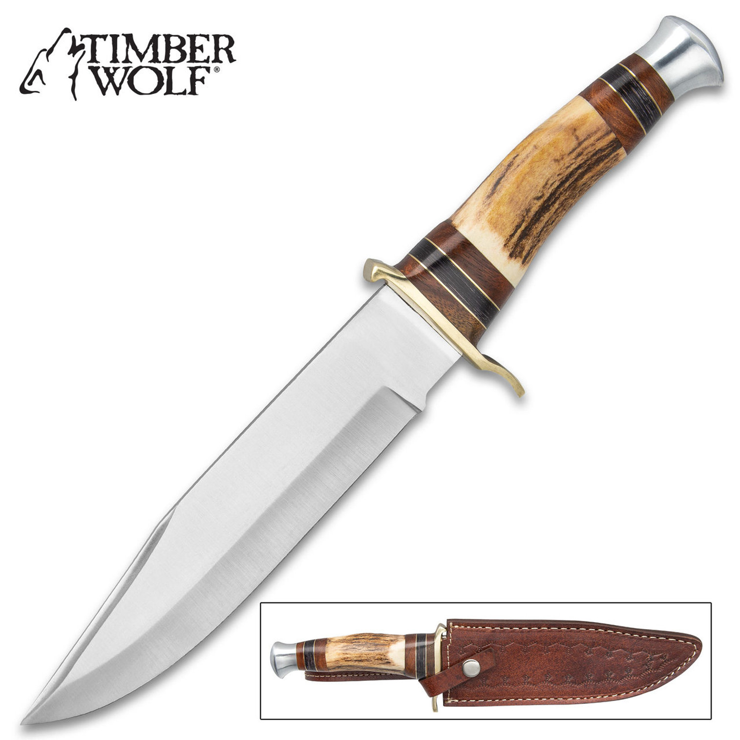 Timber Wolf Deer Slayer Knife w/Sheath