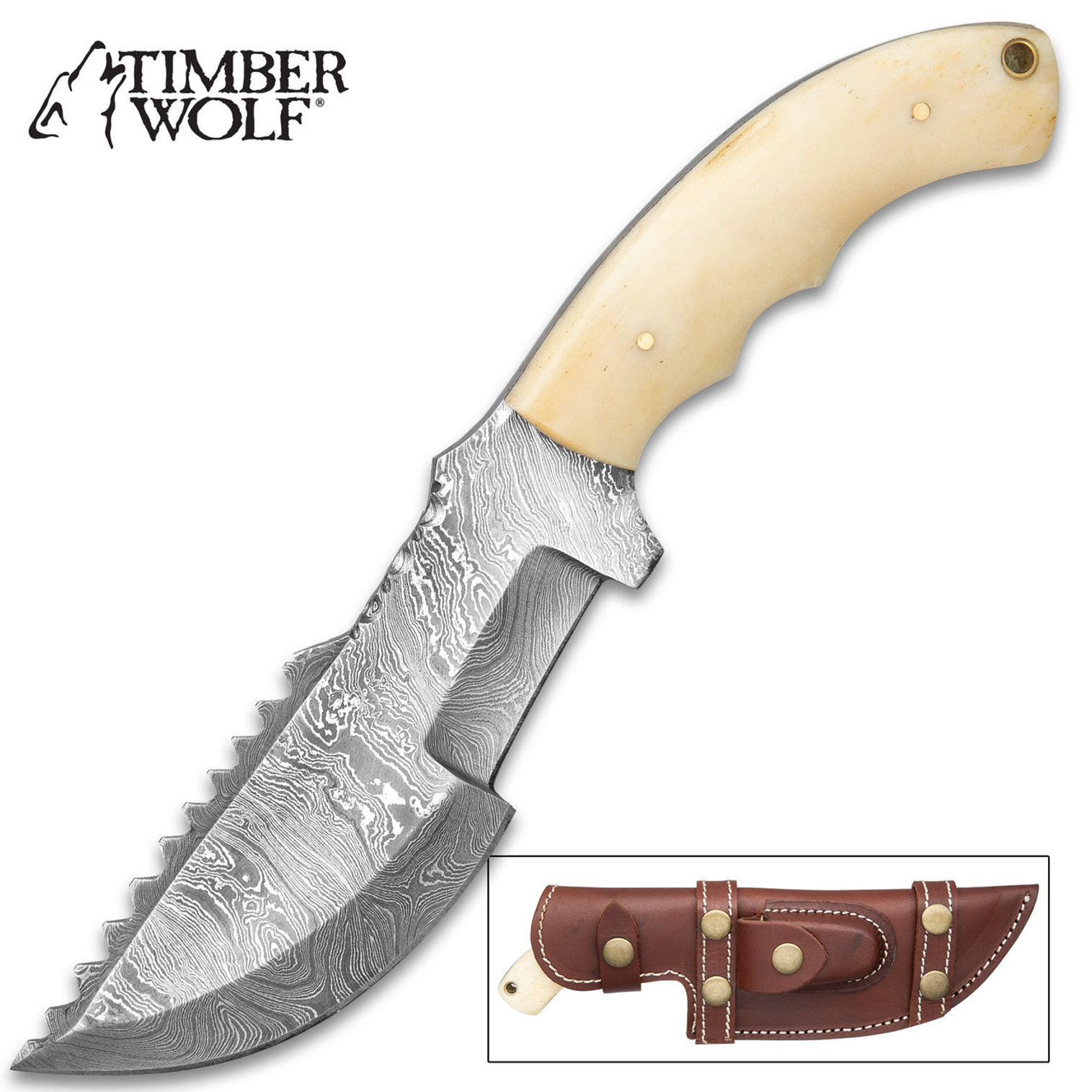 Timber Wolf Emerald Stripe Bowie Knife And Sheath