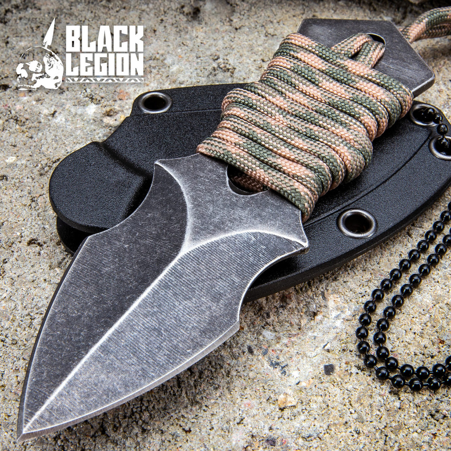 Black Legion Spearhead Neck Knife w/Sheath