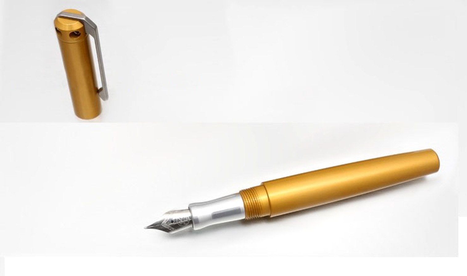 Karas Kustoms Ink Fountain Aluminum - Gold Body/Silver Grip