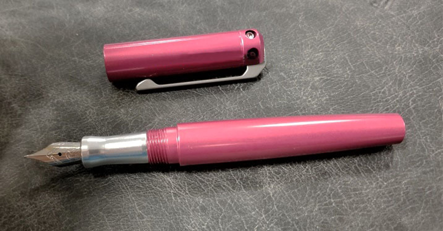 Karas Kustoms Ink Fountain Aluminum - Pink Body/Silver Grip