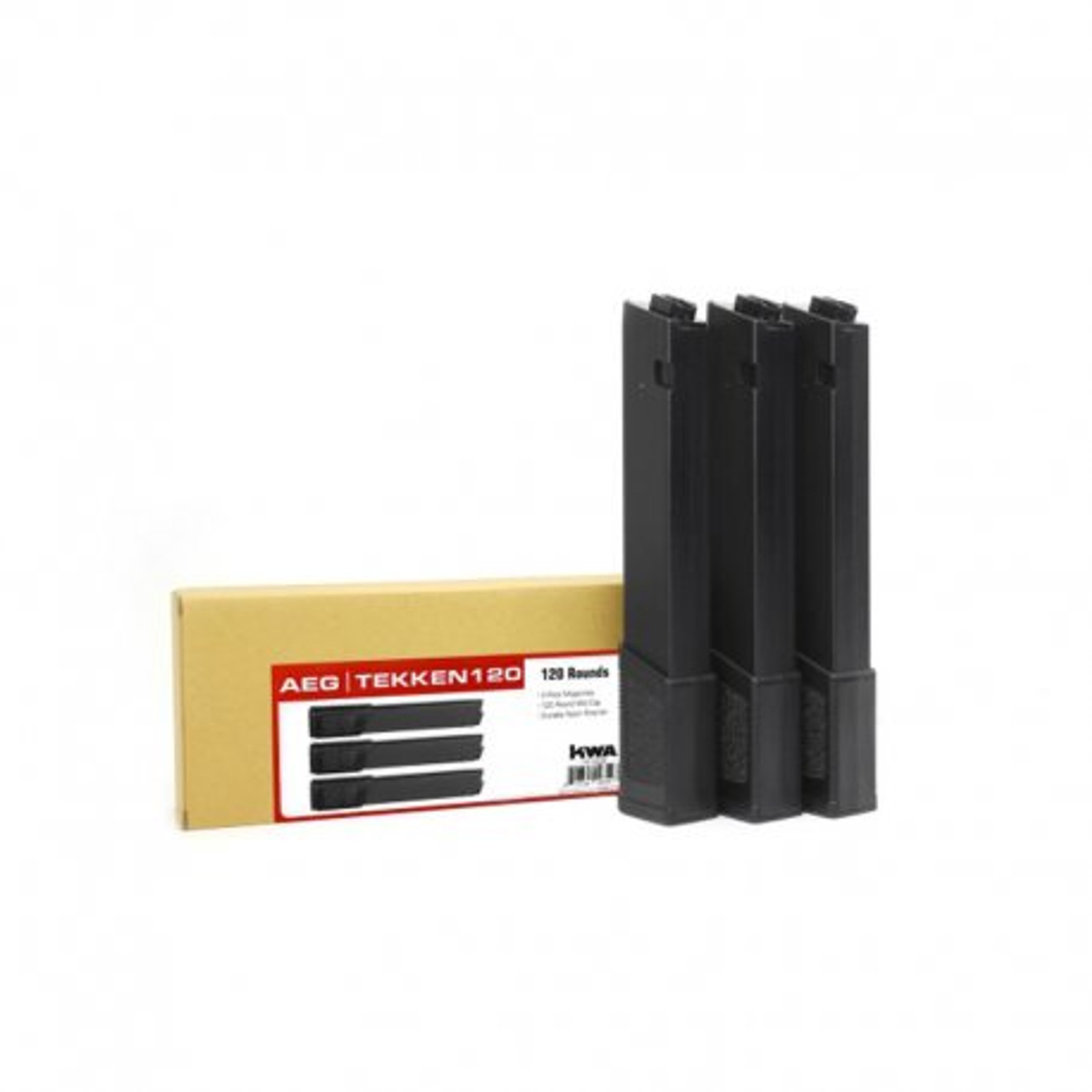 KWA 120 Round Mid-Cap Magazine for IRIS-4 / Tekken TK.45 Airsoft AEG Rifles (Color: Black / 3 Pack)