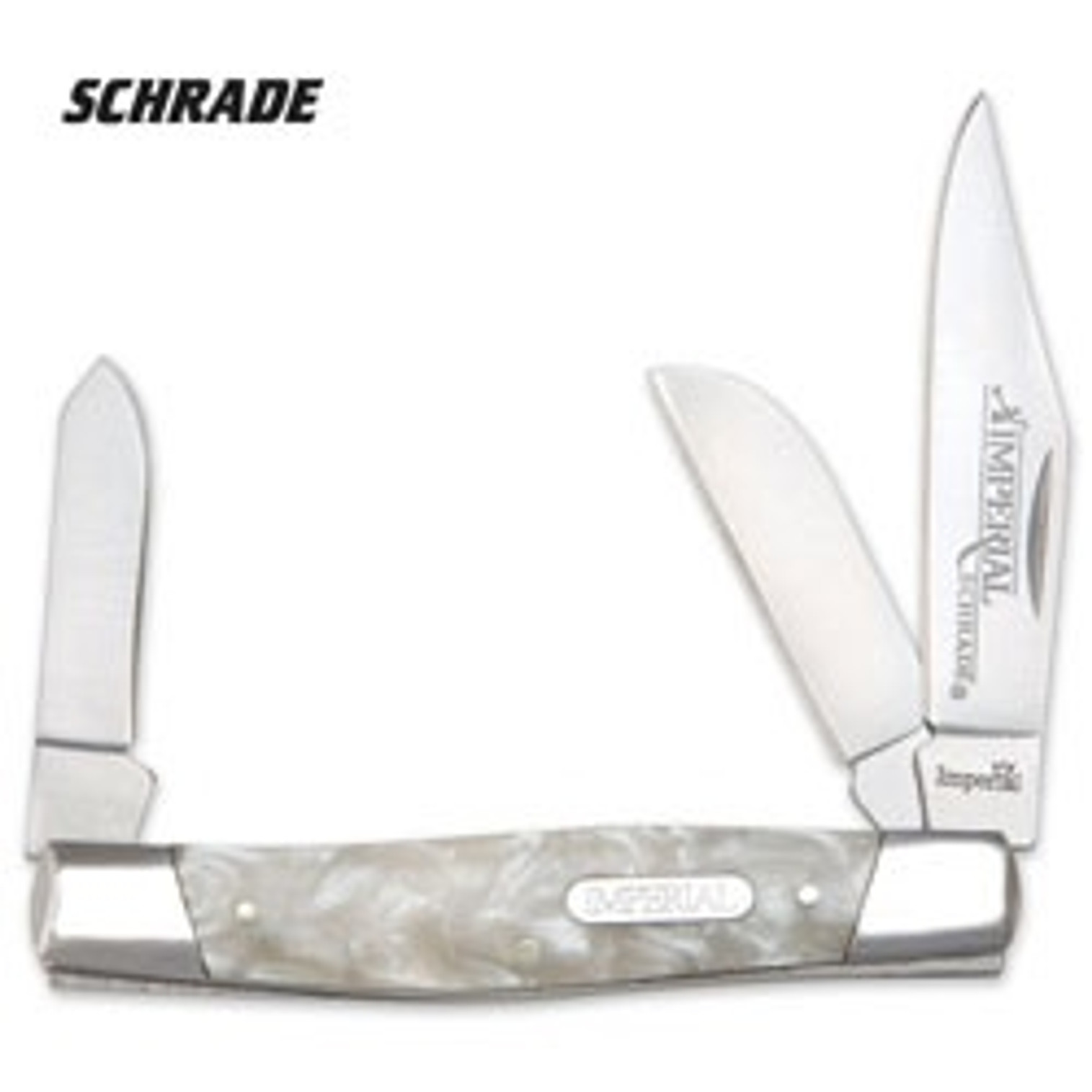 Schrade Imperial Small Stockman Folding Knife - White Pearl