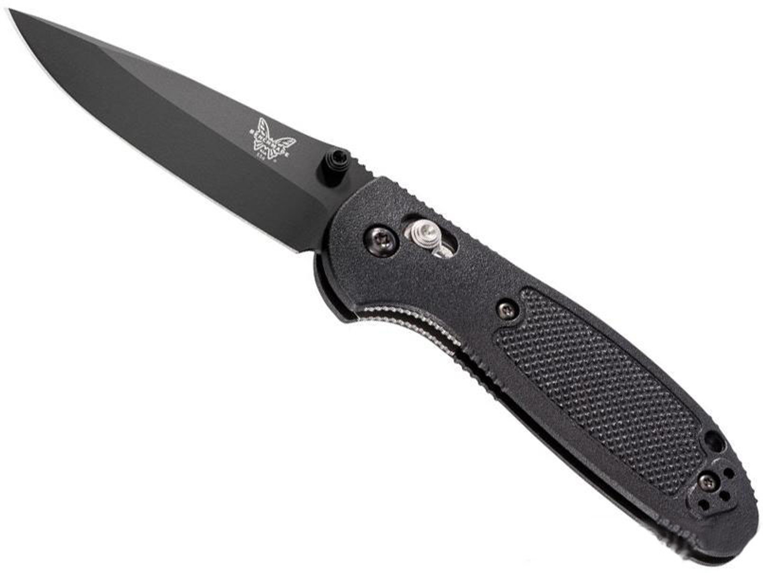Benchmade / Pardue S30V Mini Griptilian Folding Knife (Model: Drop Point / Black Plain Edge / Black Nylon)