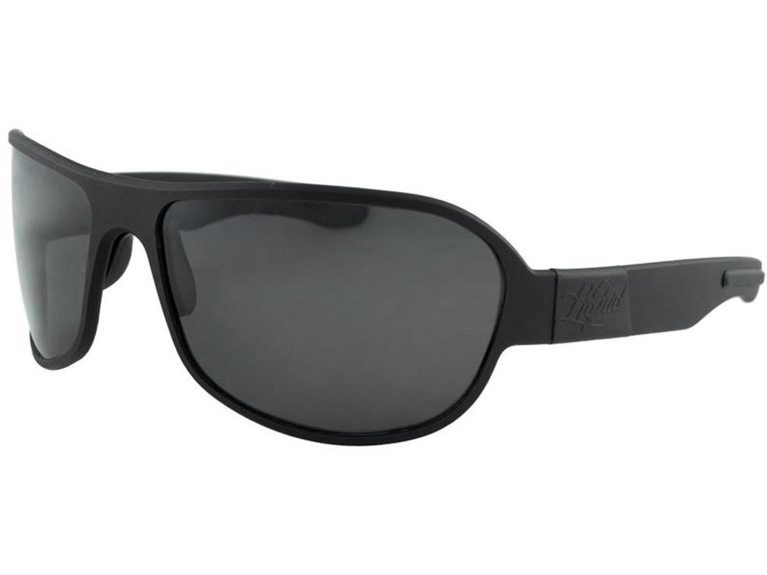 Liquid Eyewear "Patriot" CNC Machined One Piece Aluminum Sunglasses (Color: Black w/ Smoke Polarized Lens)