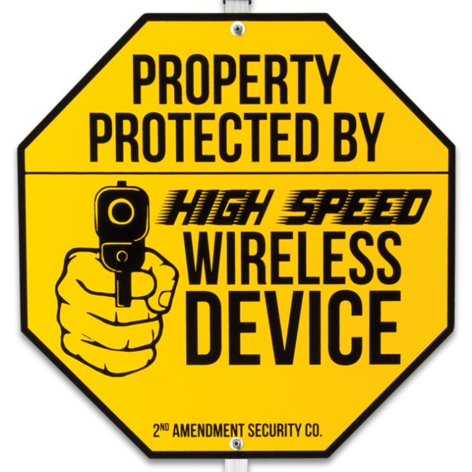 Wireless Device Warning Sign w/Stake