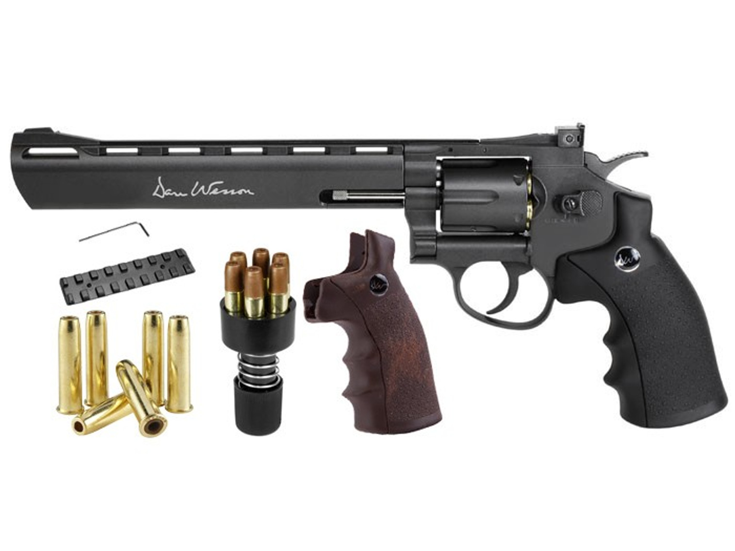 Dan Wesson 8" Dual Ammo, Dual Grip Revolver - Black