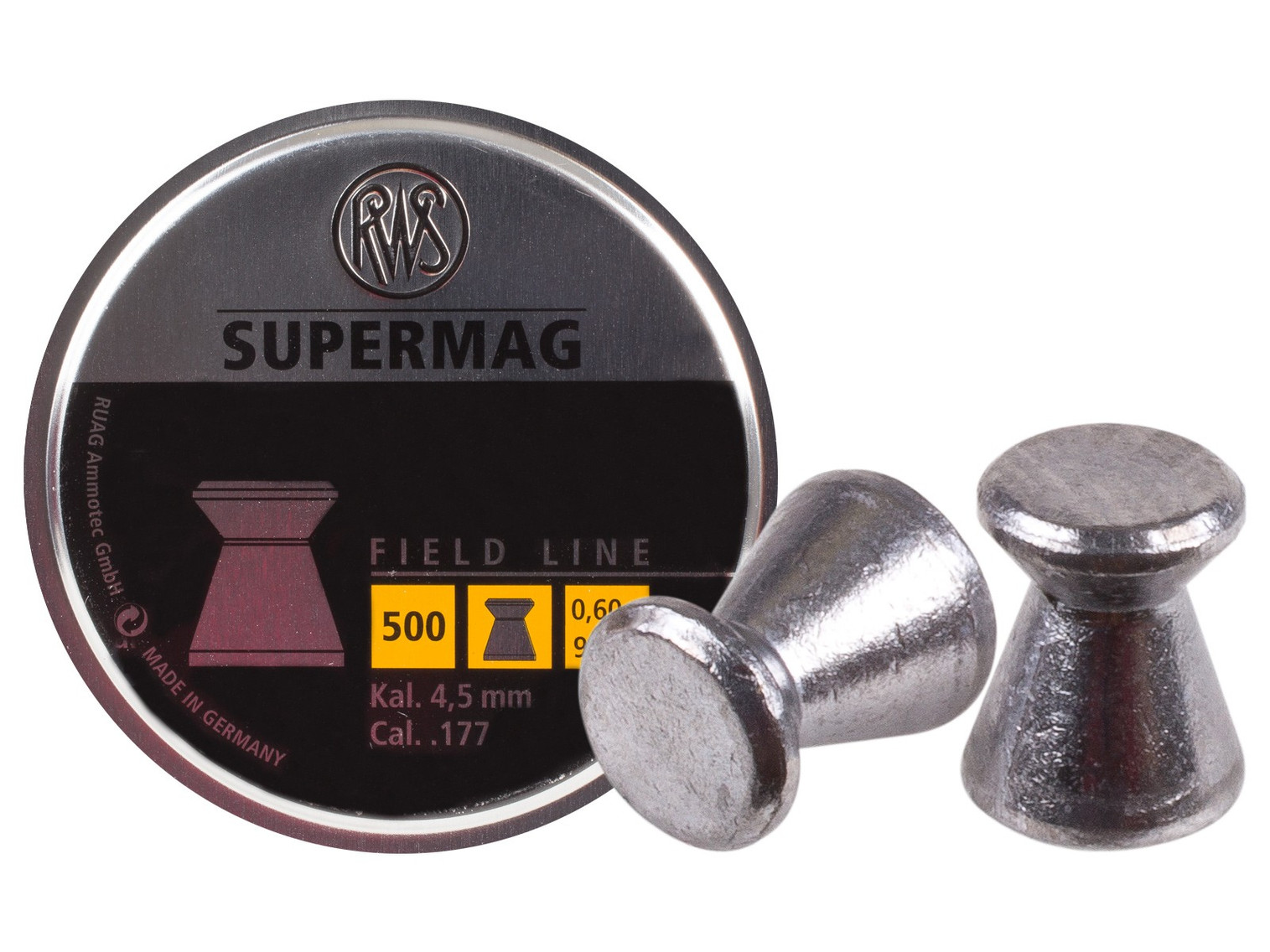 RWS Supermag .177 Cal, 9.3 Grains, Wadcutter, 500ct