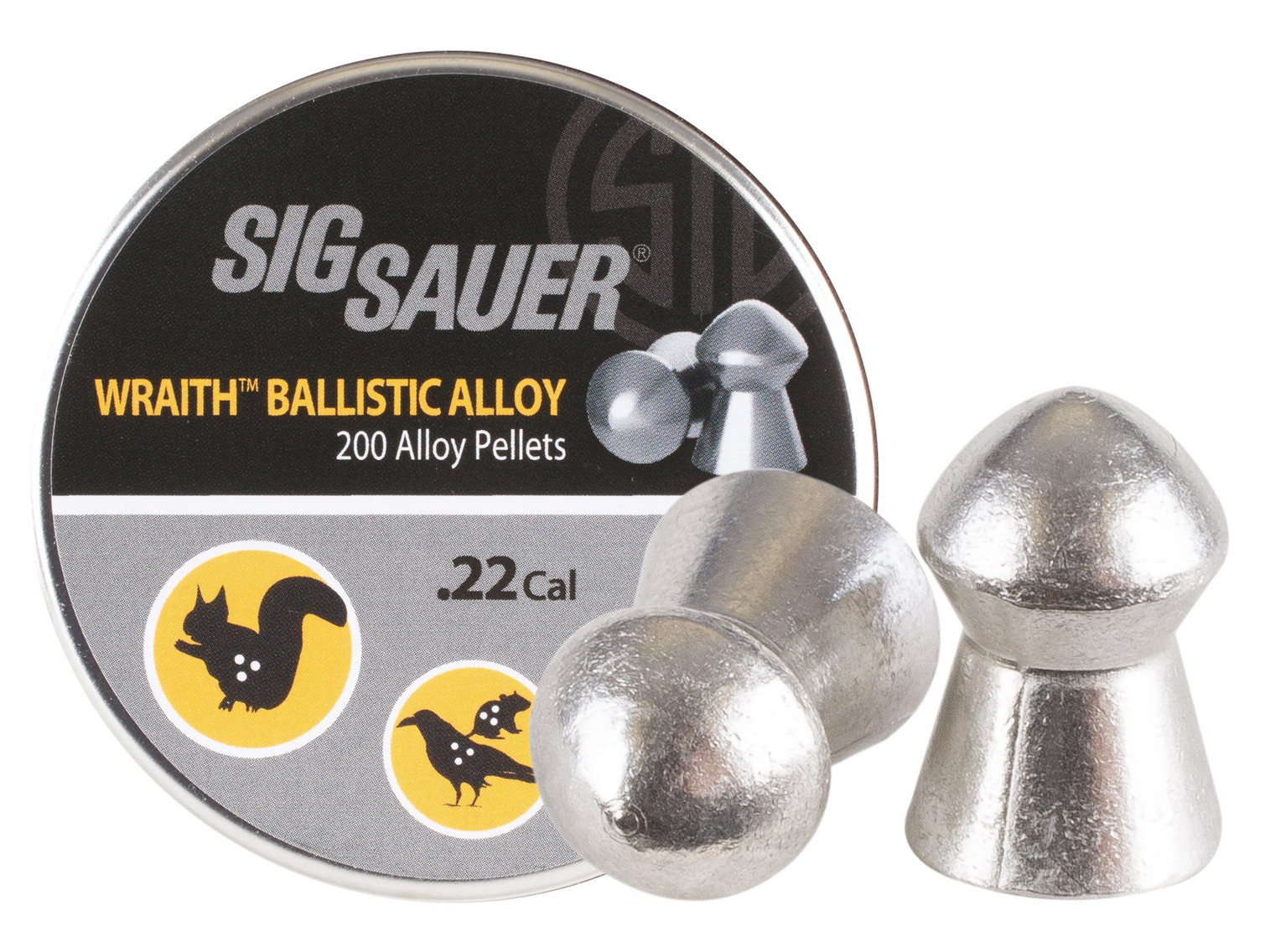 Sig Sauer Wraith Ballistic Alloy Pellets, .22 Cal, 12.35 Grains, Domed, 200ct