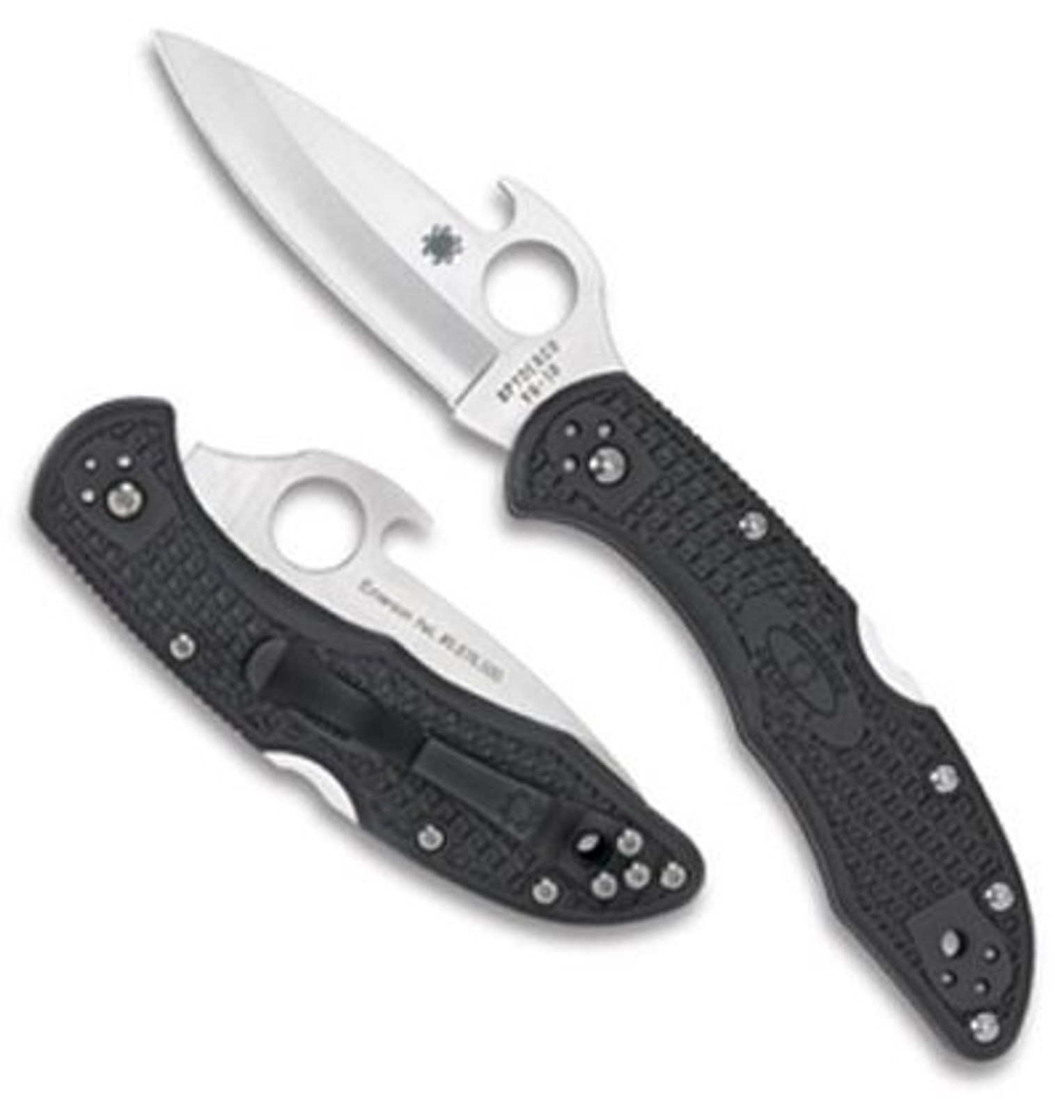 Spyderco Delica 4 Gray FRN w/ Emerson Opener Plain Edge Folder