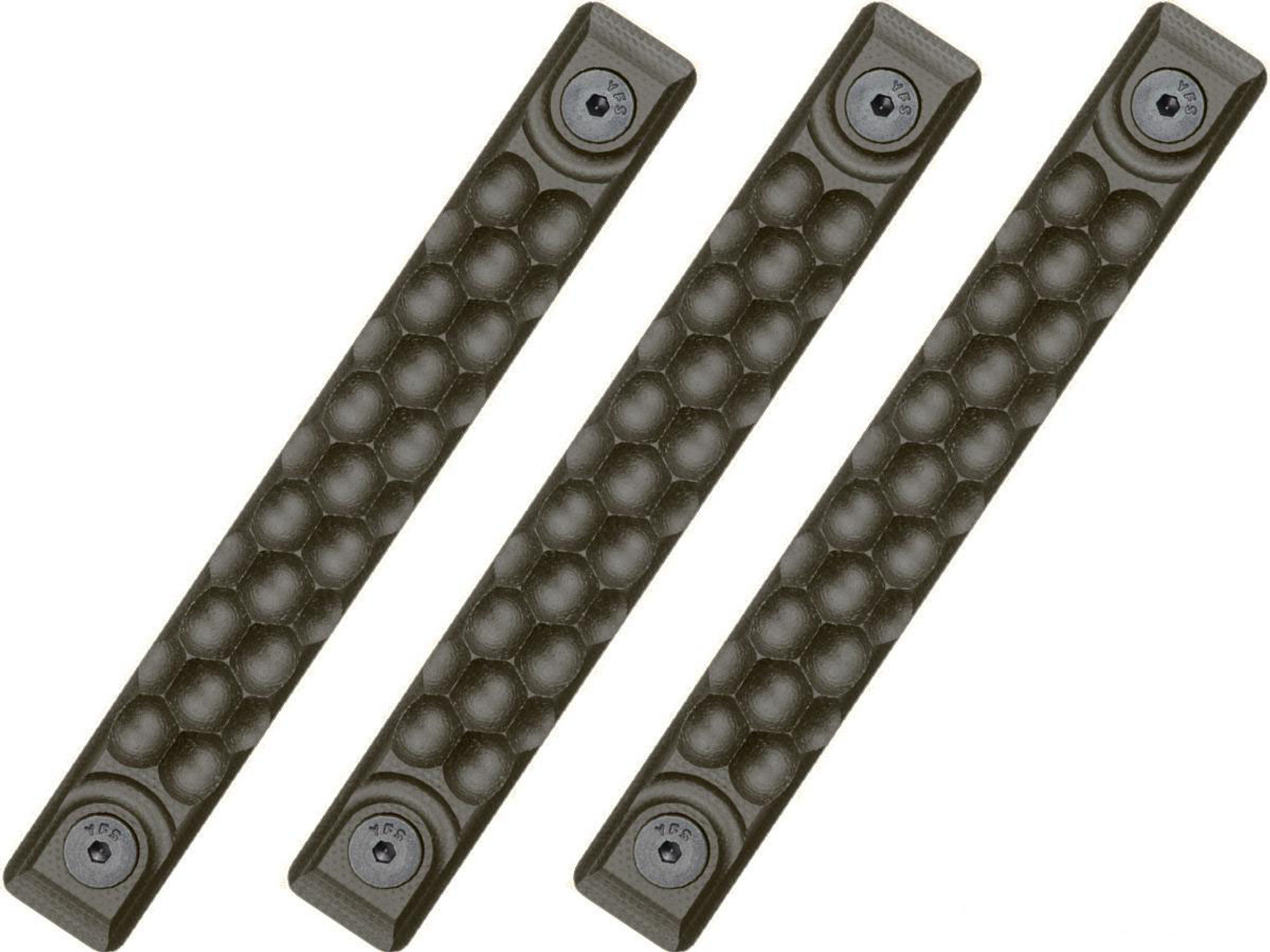 RailScales HTP Scales for Accessory Handguards (Model: OD Green / Keymod / Honeycomb / 3 Pack / 5 Slot)