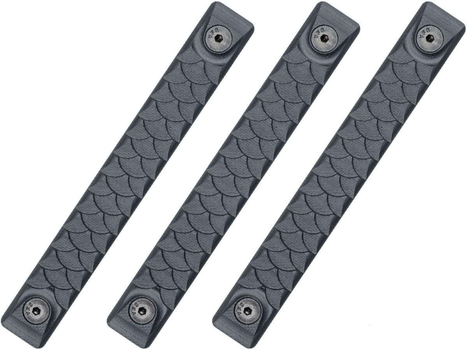 RailScales HTP Scales for Accessory Handguards (Model: Sniper Grey / M-LOK / Dragon / 3 Pack / 2.5 Slot)