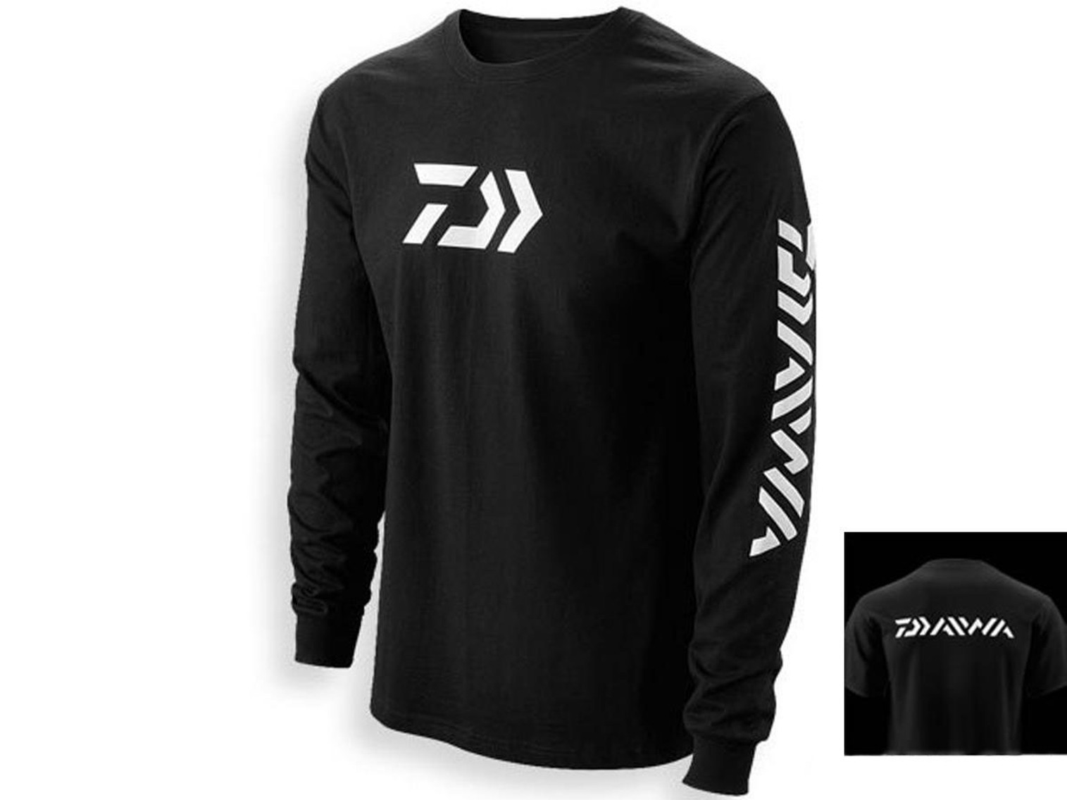 Daiwa Vector Print Logo Long Sleeve Shirt - Black / 2X-Large