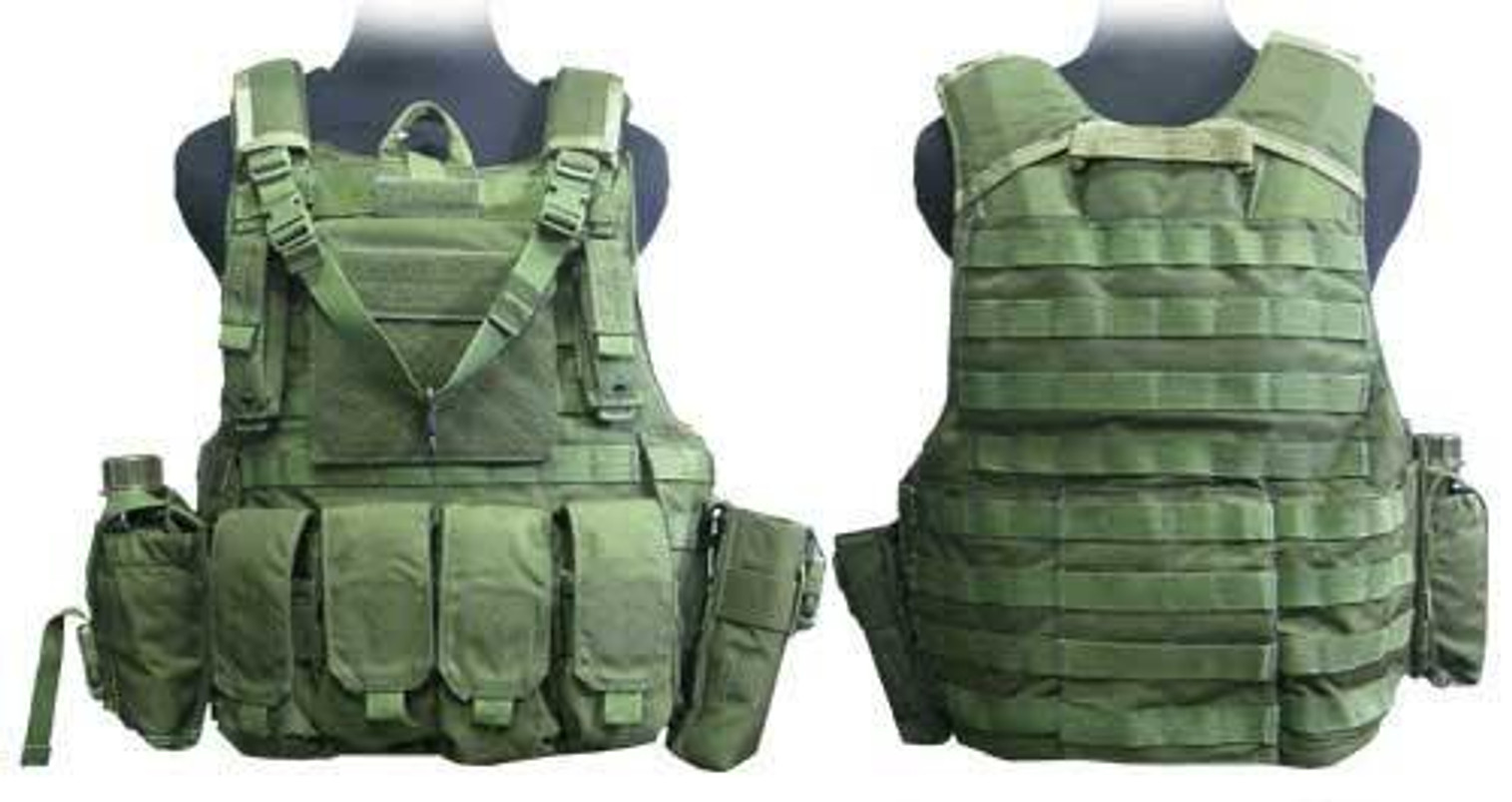 Phantom CORDURA 1000 Denier Force Recon Tactical Vest Full Set - Olive Drab