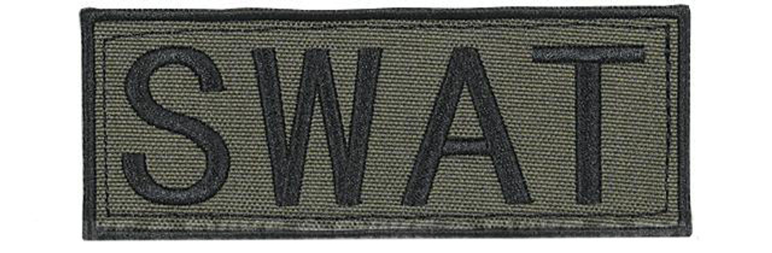 Voodoo Tactical "SWAT" Embroidered Hook and Loop Morale Patch - OD Green - Large