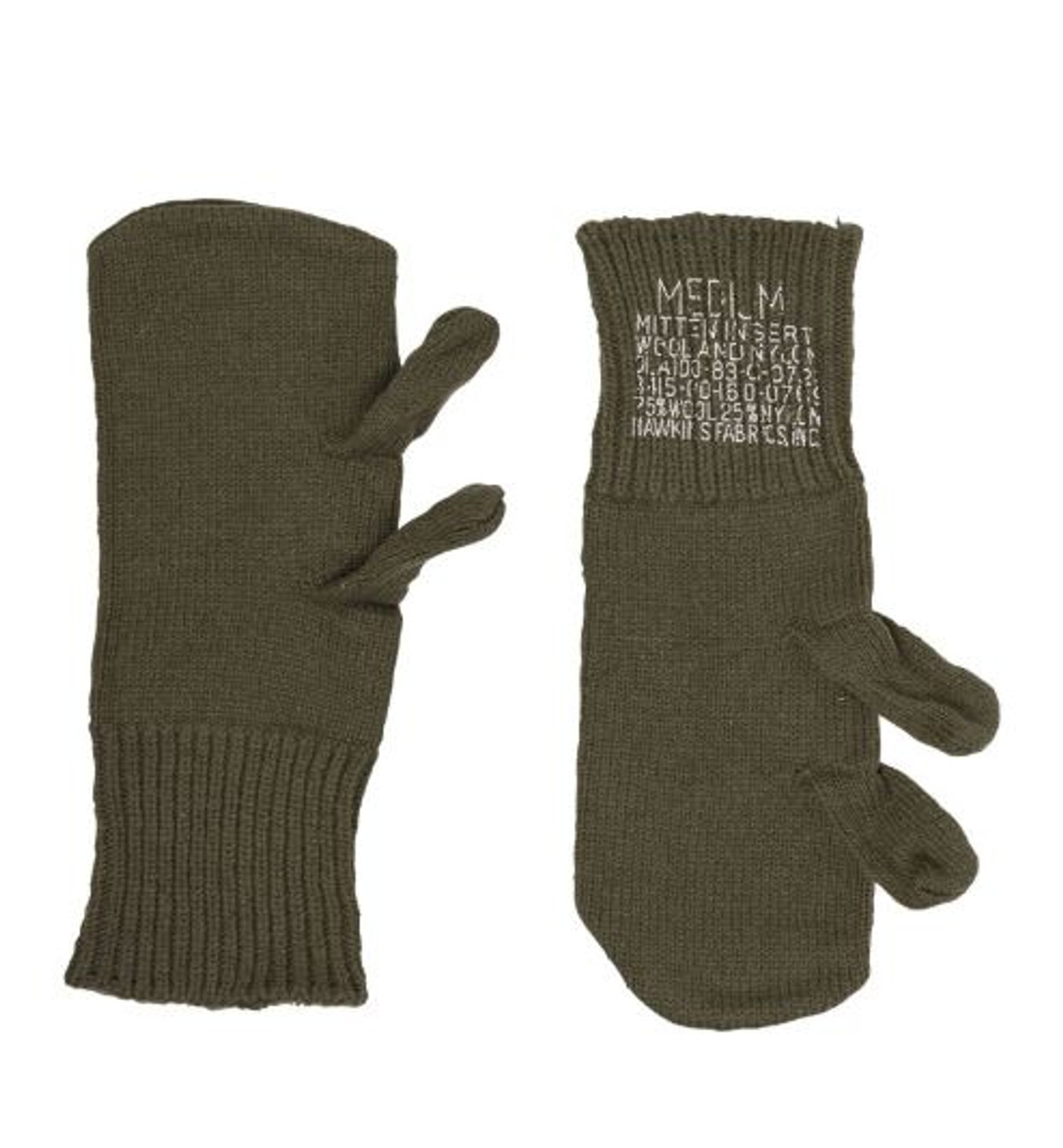 US GI OD Wool Trigger Finger Mittens