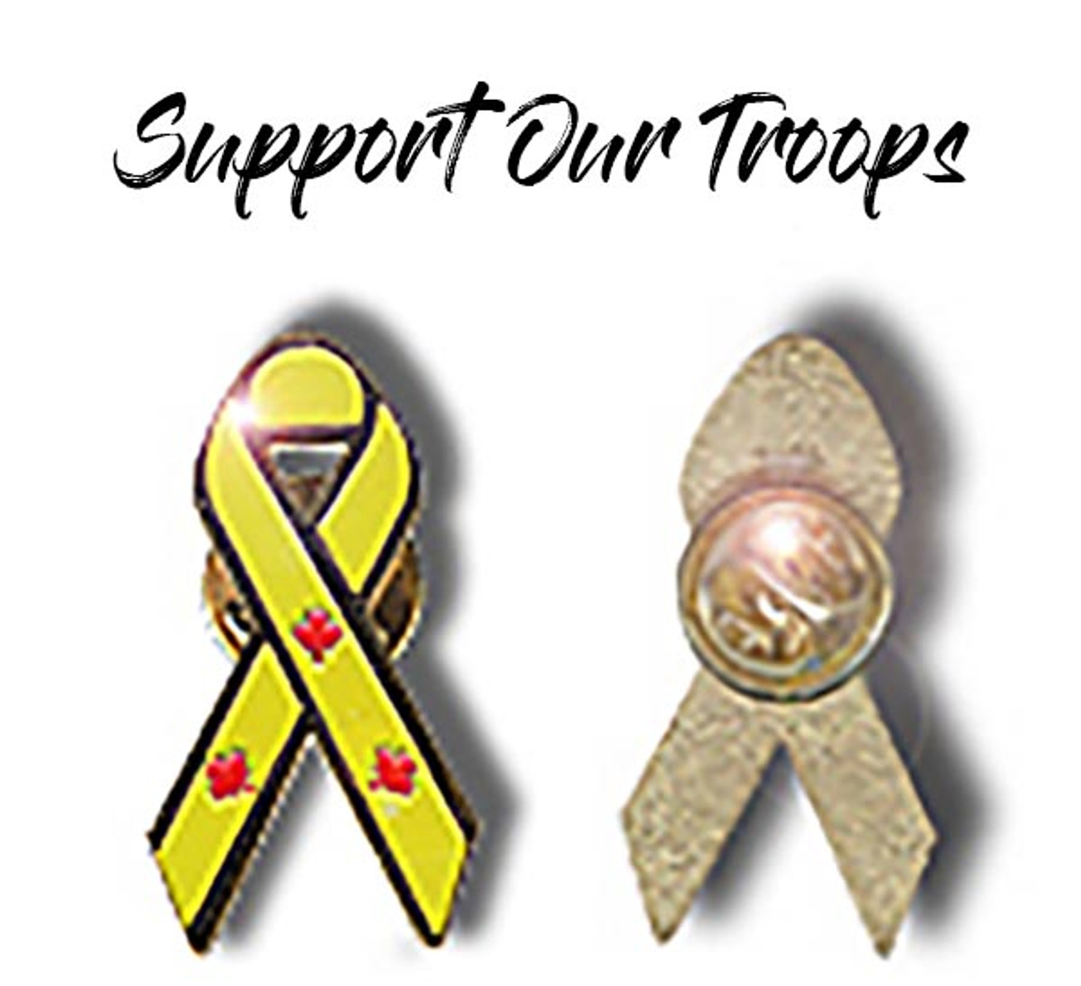 Support Our Troops Pin - Yellow
