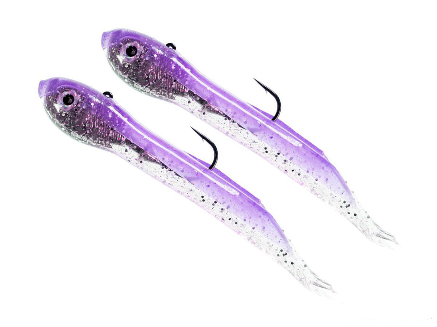 Hook Up Baits "Bullet" Handcrafted Soft Fishing Jigs - Purple Silver / 4" / 1.5 oz